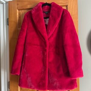 NEW Boston Proper Shawl Collar Faux Fur Coat